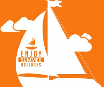 Orange Styles Affiche Vecteur De Vacances D’été