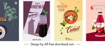 Banners De Publicidad De Productos Orgánicos Colorido Diseño Clásico Elegante