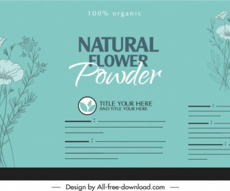 Organic Product Label Template Classical Floral Sketch