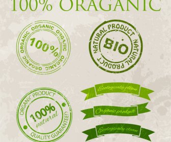 органические продукты гарантии векторный дизайн с зеленой иллюстрацией