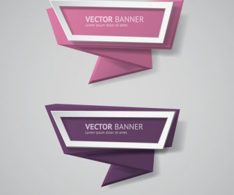 Design De Banners De Comercial De Origami