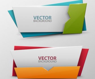Origami Colored Banners Colored Vectors