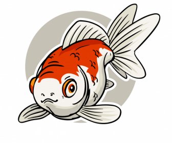 장식 물고기 아이콘 클래식 핸드인출 스케치