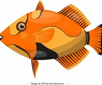 Peixes Ornamentais ícone Colorido Liso Design Moderno