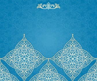 Ornate Eastern Style Floral Background Vector