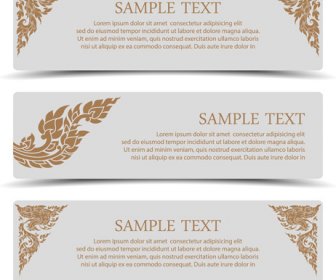 Ornate Floral Banners Vector Set