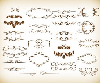 Ornate Frames And Scroll Elements Vector Set