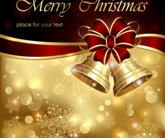 Ornate Golden Christmas Cards Vector Graphics