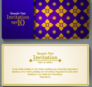 Ornate Invitation Cards Design Vector
