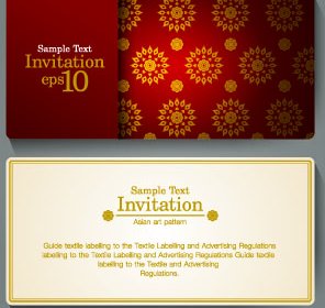Cartões De Convite Ornamentado Projeto Vector