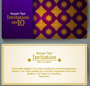 Ornate Invitation Cards Design Vector