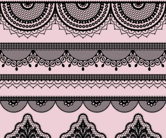 Ornate Lace Border Design Vector Set  No.338878