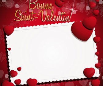 華やかなバレンタインの日アート カード ベクトル