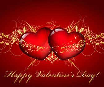 Ornate Valentine Day Art Card Vector