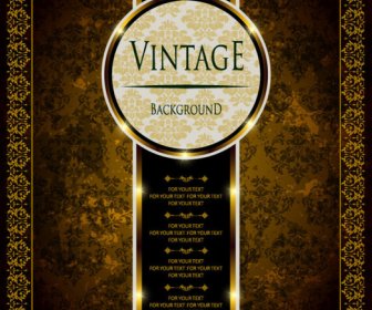 Ornate Vintage Golden Frame Backgrounds Vector