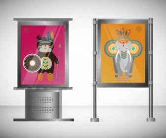 outdoor advertising panels tribal style decoration modern design