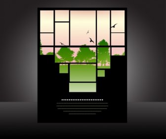 Im Freien Landschaft Hintergrund Ansicht Kontrast Vögel Fensterdekoration