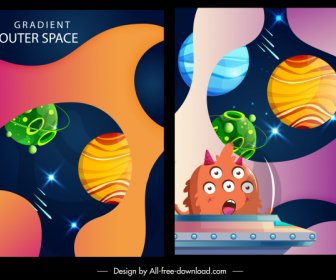 خلفيات الفضاء الخارجي الملونة الكواكب الحديثة ديكور سفينة الفضاء