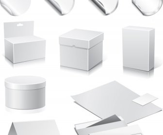 Packing Design Elements Shiny Grey Modern 3d Sketch
