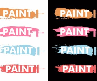 Color De La Pintura Muestra Iconos Coloridos Diseño Grunge
