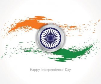 Paint Splash With Iconic Ashoka Symbol Happy Independence Day Vector Background
