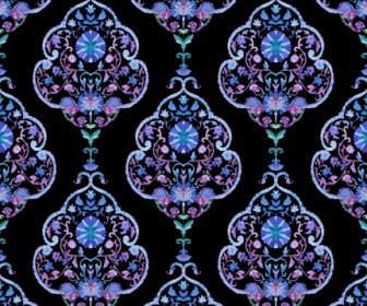 Paisley With Flower Vector Seamless Patterns