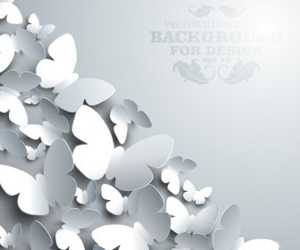 Paper Butterflies Vector Backgrounds