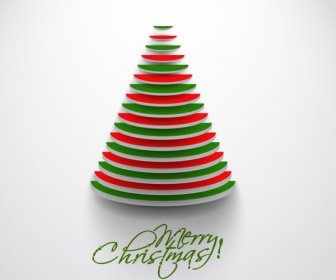 Kertas Memotong Pohon Natal Desain Vektor