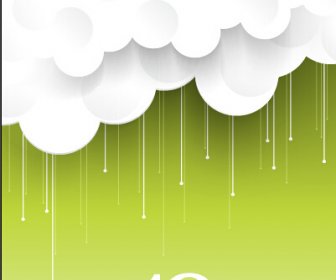 Paper Cut Cloud With Green Background