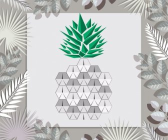 Scherenschnitt Dekorativer Hintergrund Blatt Scharfe Polygone Ornament