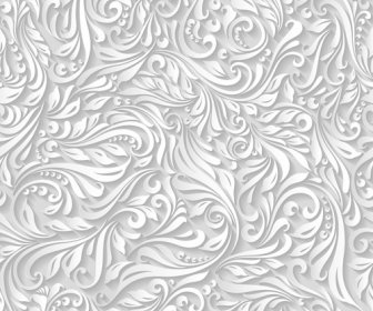 Paper Floral White Seamless Pattern Vector