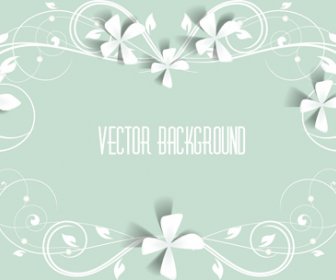 Paper Flowers Background Vector