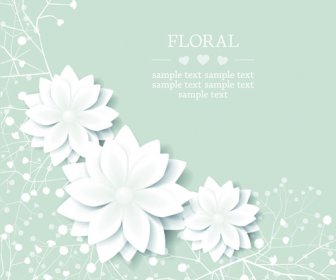 Paper Flowers Background Vector