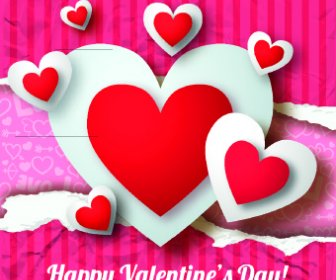 Herz Valentine Tag Vektor Papierhintergrund