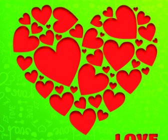 Kağıt Kalp Sevgililer Günü Vektör Arka Plan