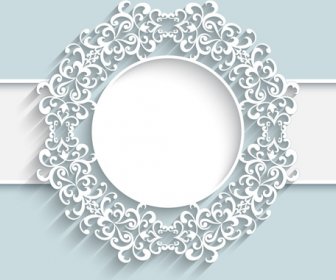 Paper Lace Frame Vector Background