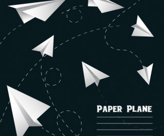 Papier Flugzeug Symbole 3D-Design Flugobjekte