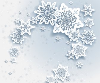 Paper Snowflake Christmas Whtie Background Vector