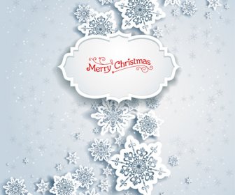Papier Schneeflocken Weihnachten Whtie Hintergrund Vektor