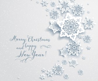 Paper Snowflake Christmas Whtie Background Vector