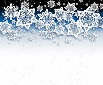 Paper Snowflakes Vector Backgrounds