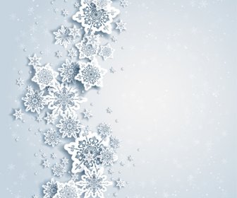 Flocos De Neve De Papel Vector Backgrounds