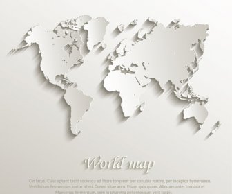 กระดาษโลกแผนที่ออกแบบเวกเตอร์