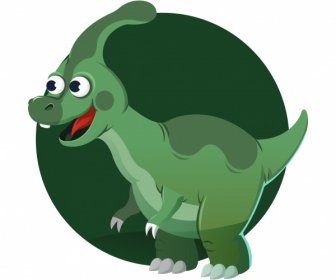 Parasaurolophus Dinosaur Icône Croquis De Dessin Animé Mignon
