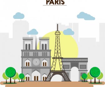Paris Förderung Banner Angesehenen Destinationen Sammlung
