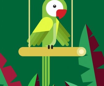 Parrot Background Colorful Classical Flat Design