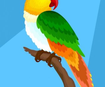 Papağan Arka Plan Renkli 3 Boyutlu Tasarım