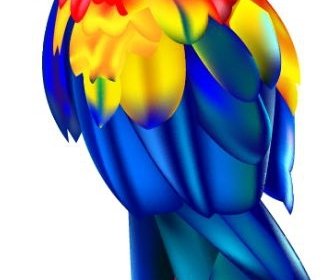 ícone Do Papagaio Colorido Closeup Design 3d