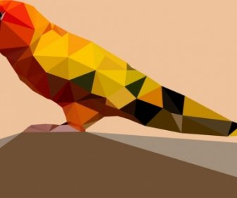 Parrot Icon Colorful Low Poly Design