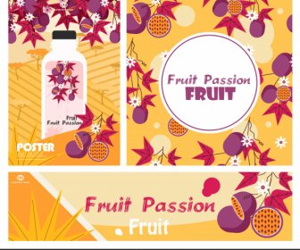 Passion Fruit Advertising Banner Classical Colorful Decor